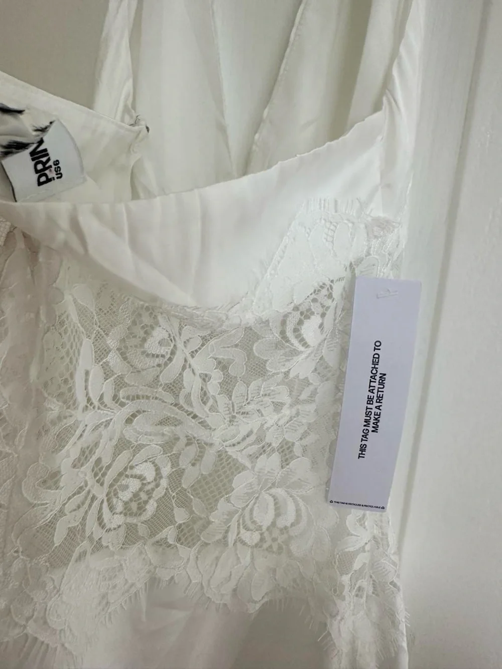 Princess Polly White Lace Halter Mini Dress
